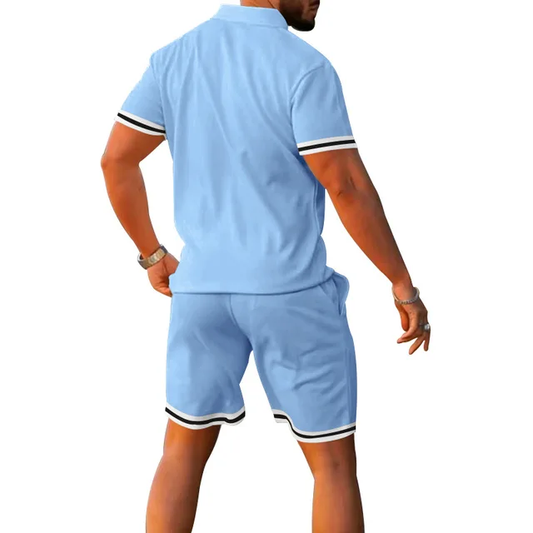 Set de Camiseta y Short K01 - Celeste