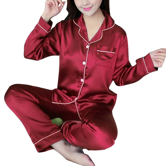 Pijama para Dama de seda /Vino RA30