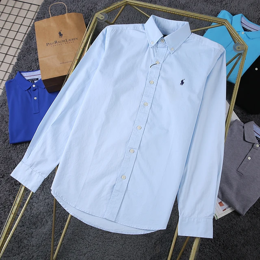 Camisa formal Marca Polo Ralph Lauren para Caballero/ Celeste AM05