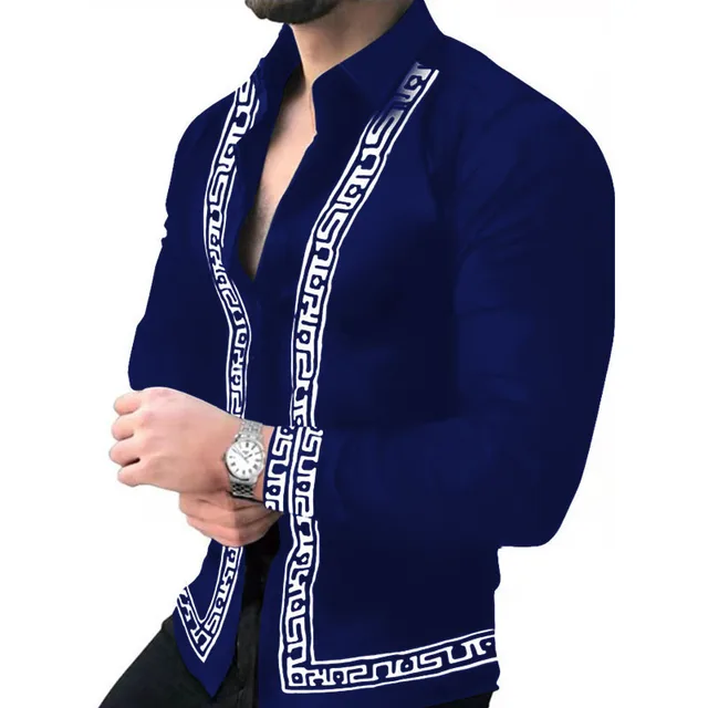 Camisa manga larga para caballero/Azul BL40