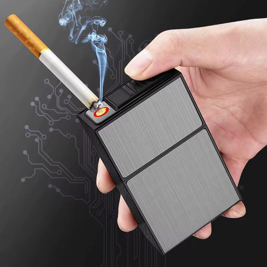 Caja para Cigarrillos y Encendedor/ Dorado IM30