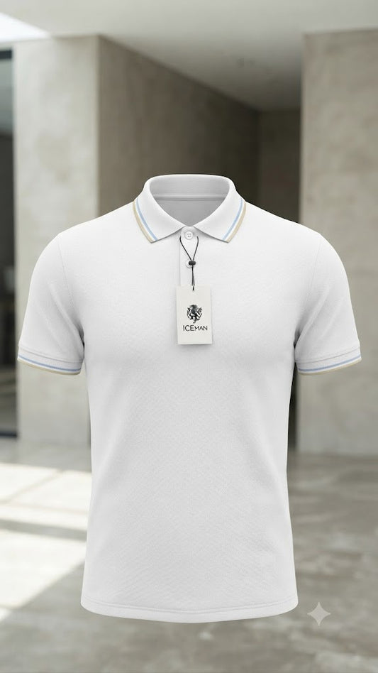 Camisa tipo polo marca Ice Man/ Blanco NK15