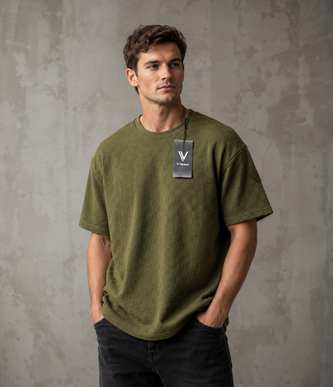 Camiseta Over Size con Alto relieve Marca Interview - Verde NK20