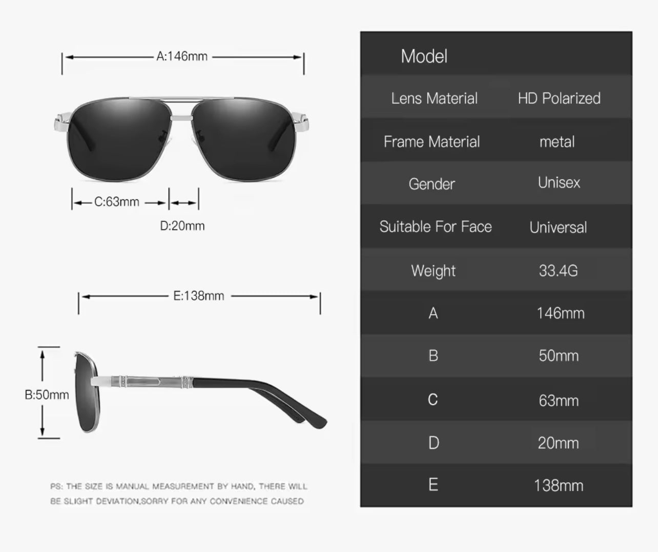 Lentes de Sol 2026 / Negro-Dorado C94