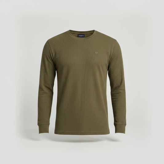 Camiseta Manga Larga Discovery para Caballero - Verde Olivo KCN14