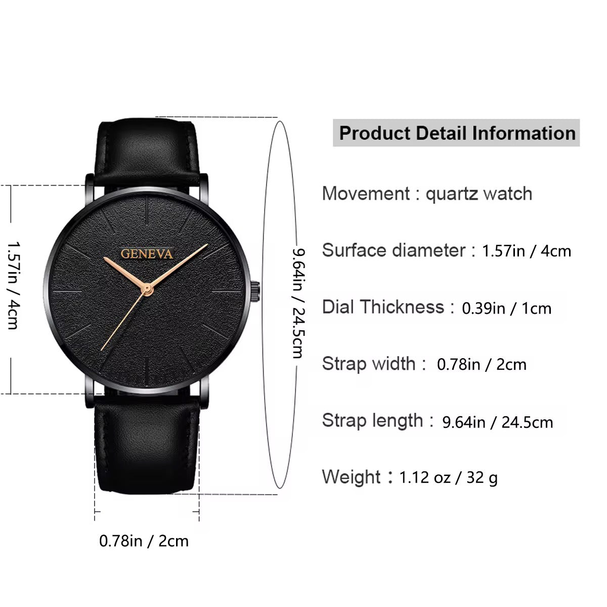 Set de Reloj y pulsera para caballero/ Negro IM26