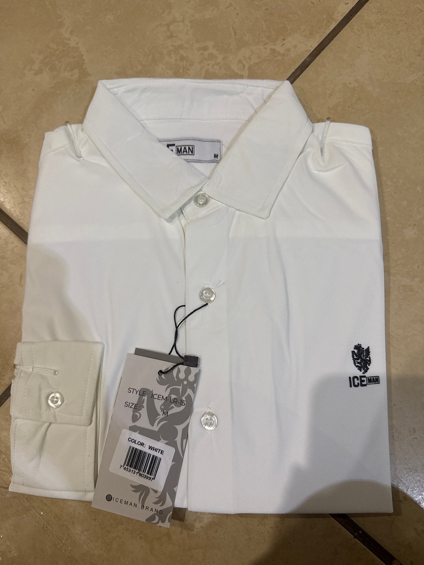 Camisa Formal Manga Marca Ice Man/ Blanco NK16