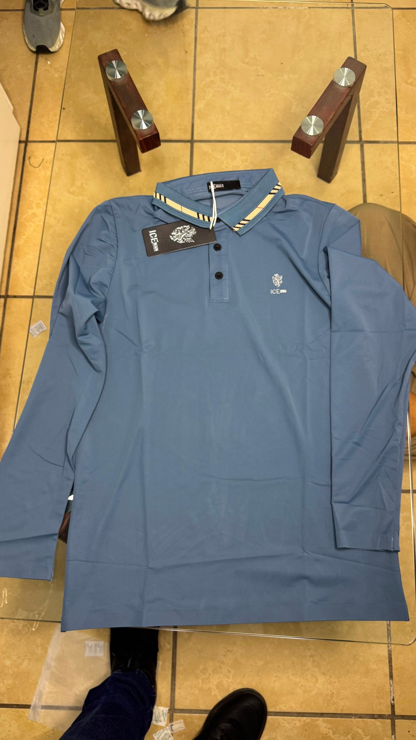 Camisa manga larga Ice Man/ Azul Claro NK17