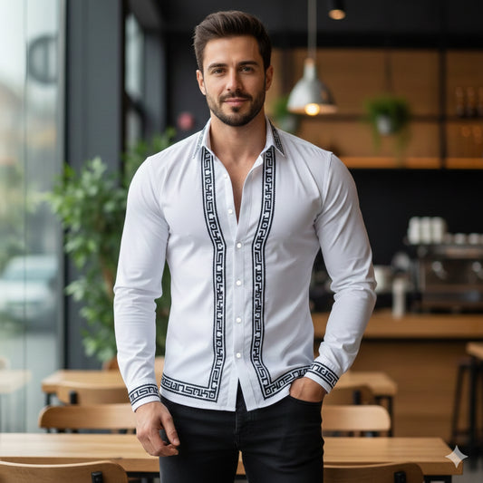 Camisa manga larga para caballero/Blanco BL40