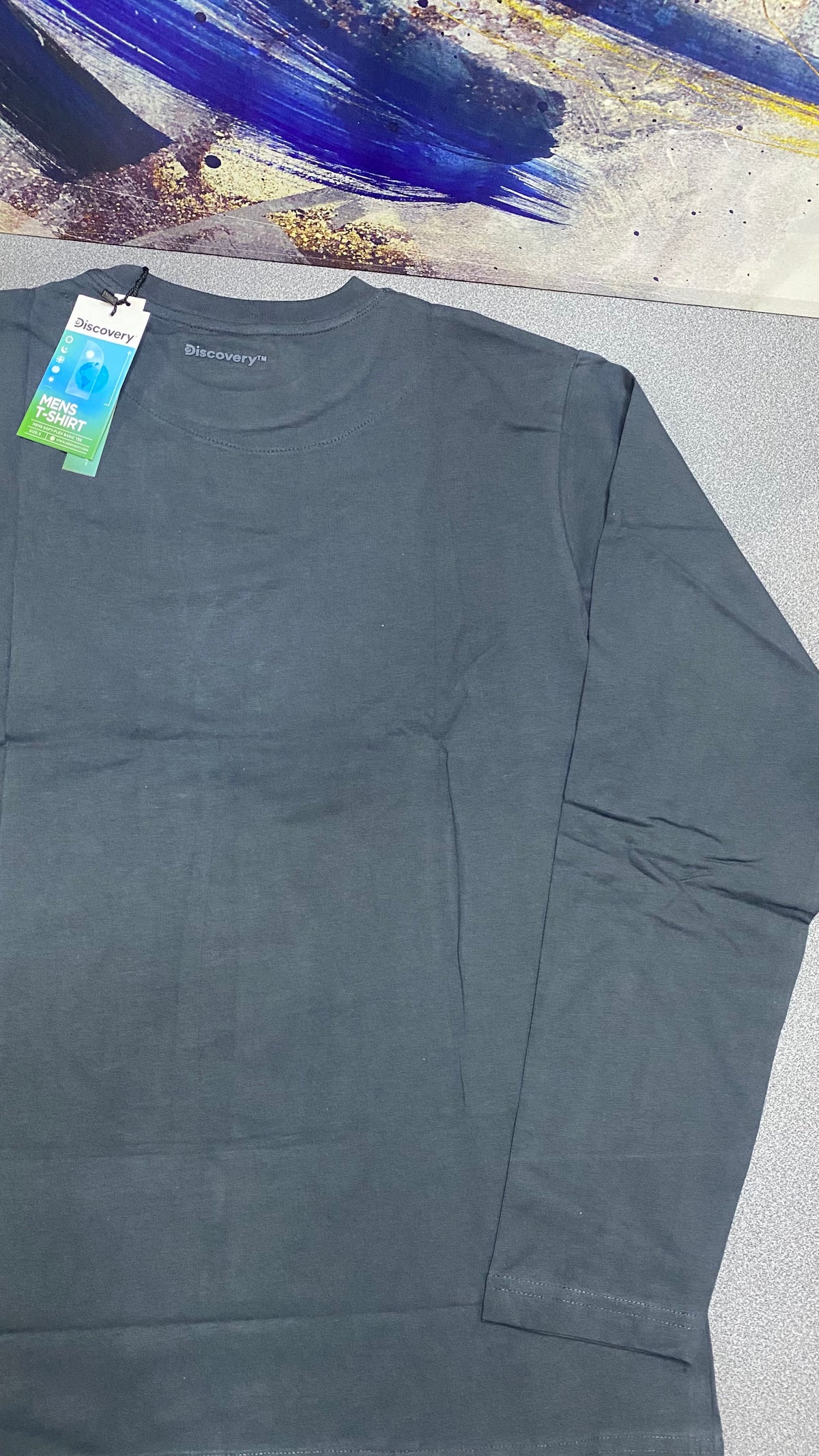 Camiseta Manga Larga para Caballero - KCN177 Gris Oscuro