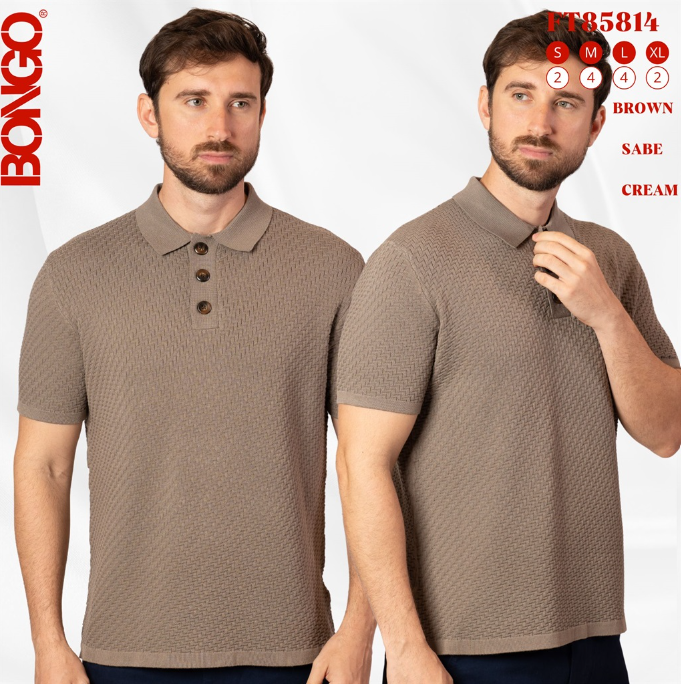 Camiseta Bongo Tipo Polo para Caballero - Cafe KCN12
