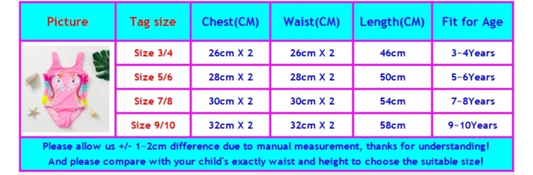 Traje de baño para niña / Piña B123