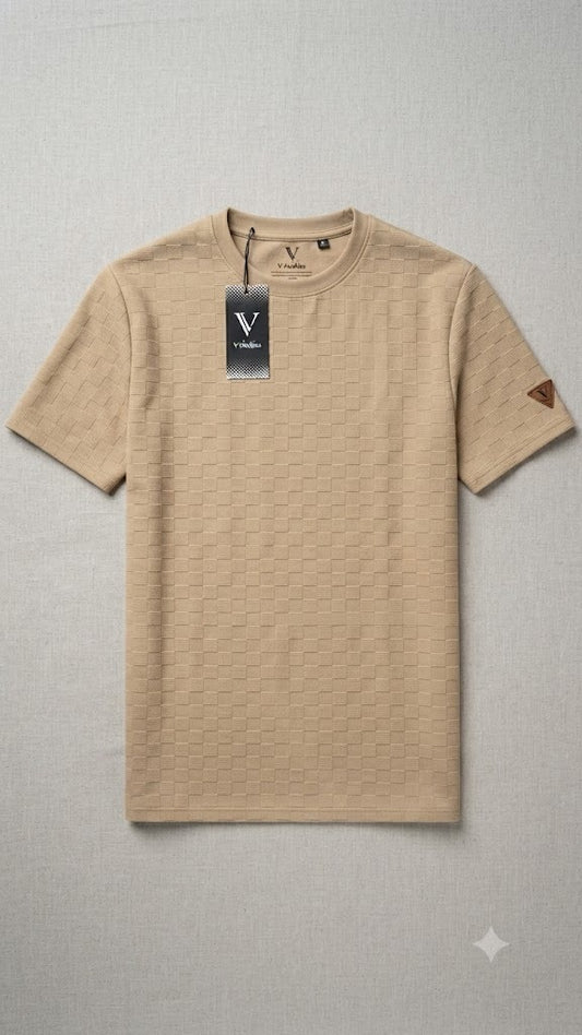 Camiseta Over Size con Alto relieve Marca Interview - Beige NK20
