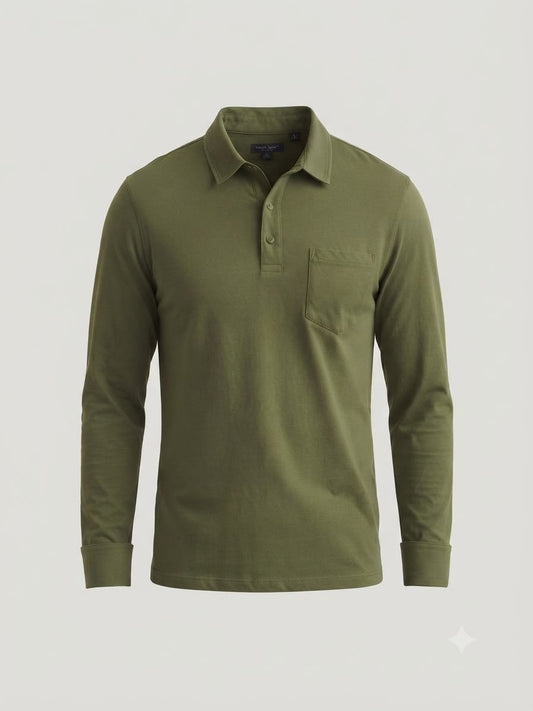 Camisa Manga larga tipo polo. Marca Touch & Go. /Verde NK18