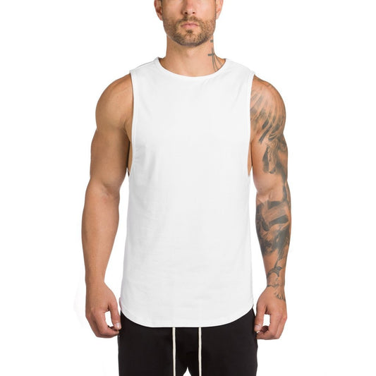 White Sleeveless Sports T-shirt
