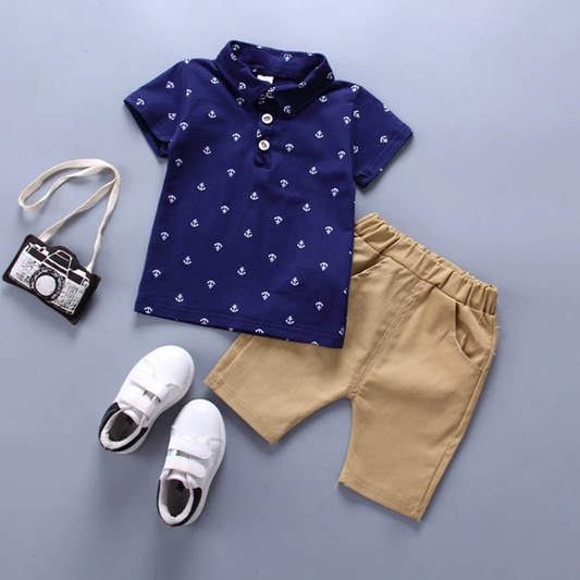 Conjunto para bebe /  B88 Ancla-Azul