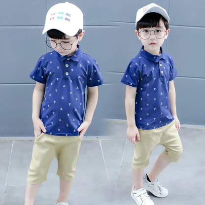 Conjunto para bebe /  B88 Ancla-Azul