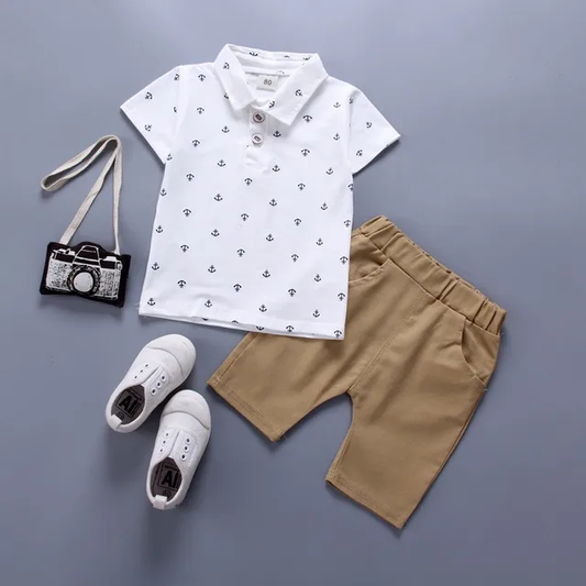 Conjunto para bebe /  B88 Ancla-Blanco
