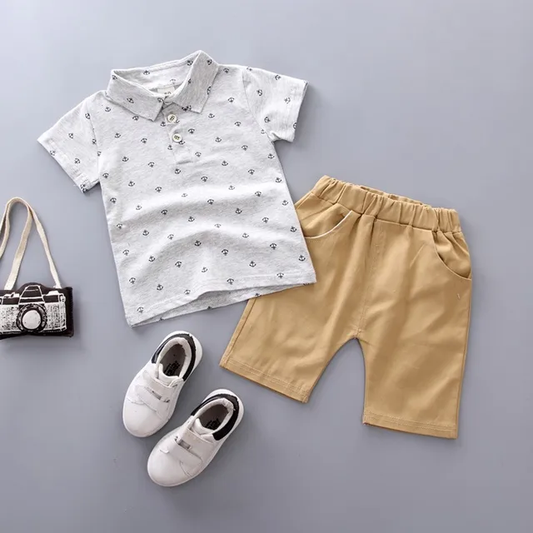Conjunto para bebe /  B88 Ancla-Gris