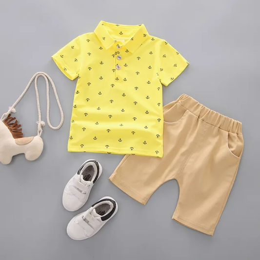 Conjunto para bebe /  B88 Ancla-Amarillo