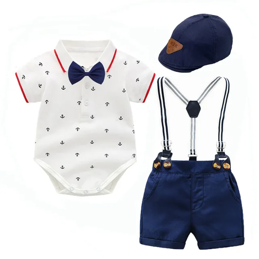 Traje para bebe /  B97 Blaco-Azul