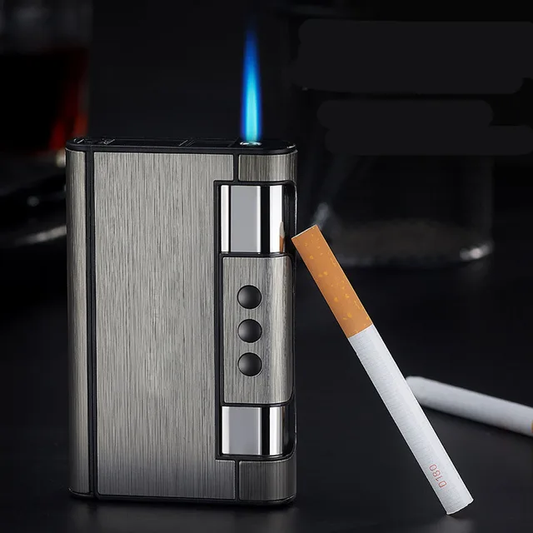 Caja para Cigarrillos y Encendedor/ Gris DF01
