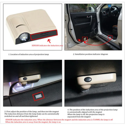 Proyector Laser Led para puerta de coche/ batman-Negro B142