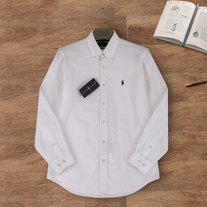 Camisa formal Marca Polo Ralph Lauren para Caballero/ Blanco AM05