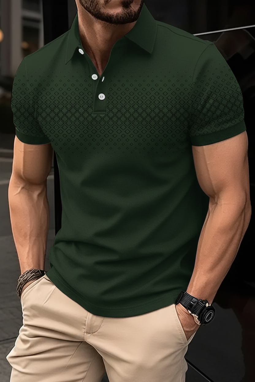 Camisa casual tipo polo/Verde- S037