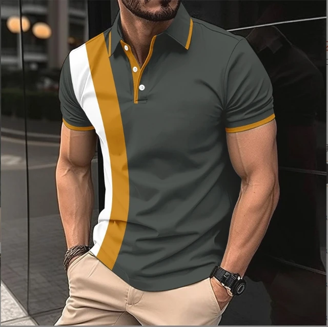 Camisa casual tipo polo/Gris S049