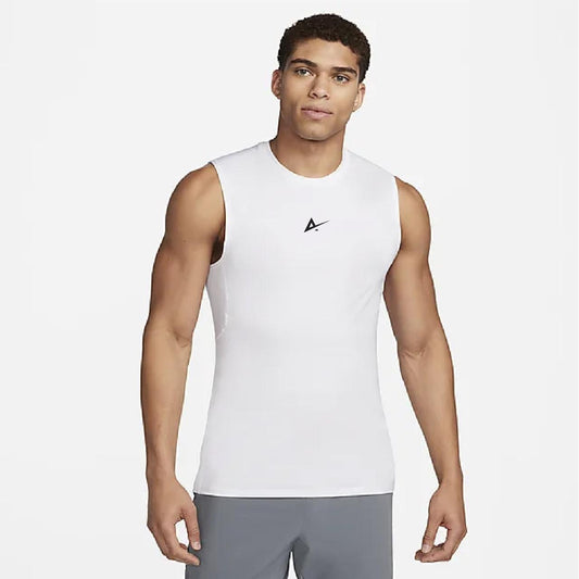 Camiseta Deportiva Sin Mangas-Blanca AR04