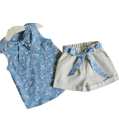 Conjunto para niña Floral / RA43 Short Beige