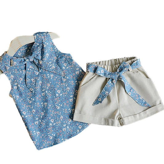 Conjunto para niña Floral / RA43 Short Beige