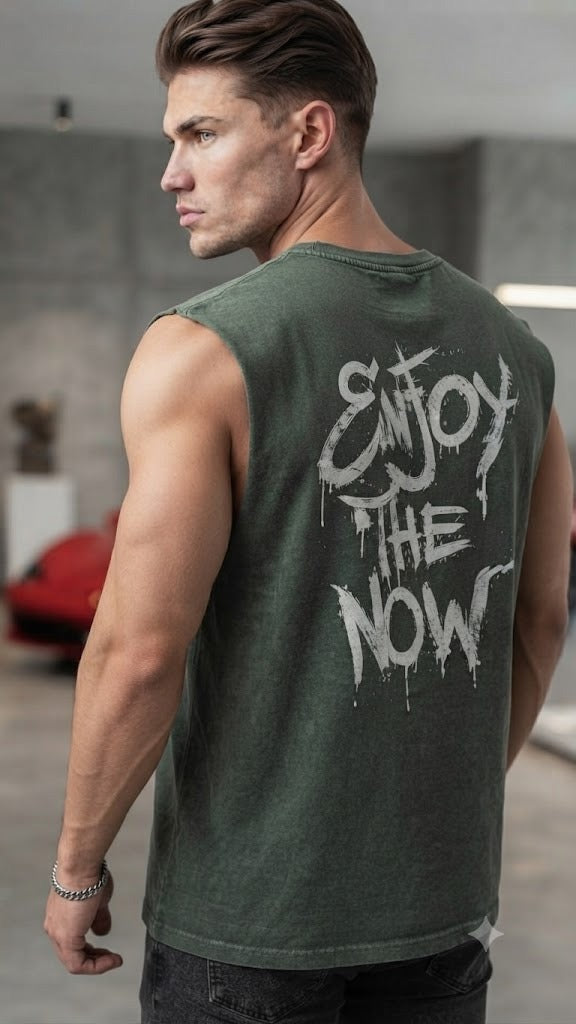 Camisa Casual sin mangas para Caballero /Verde NK12
