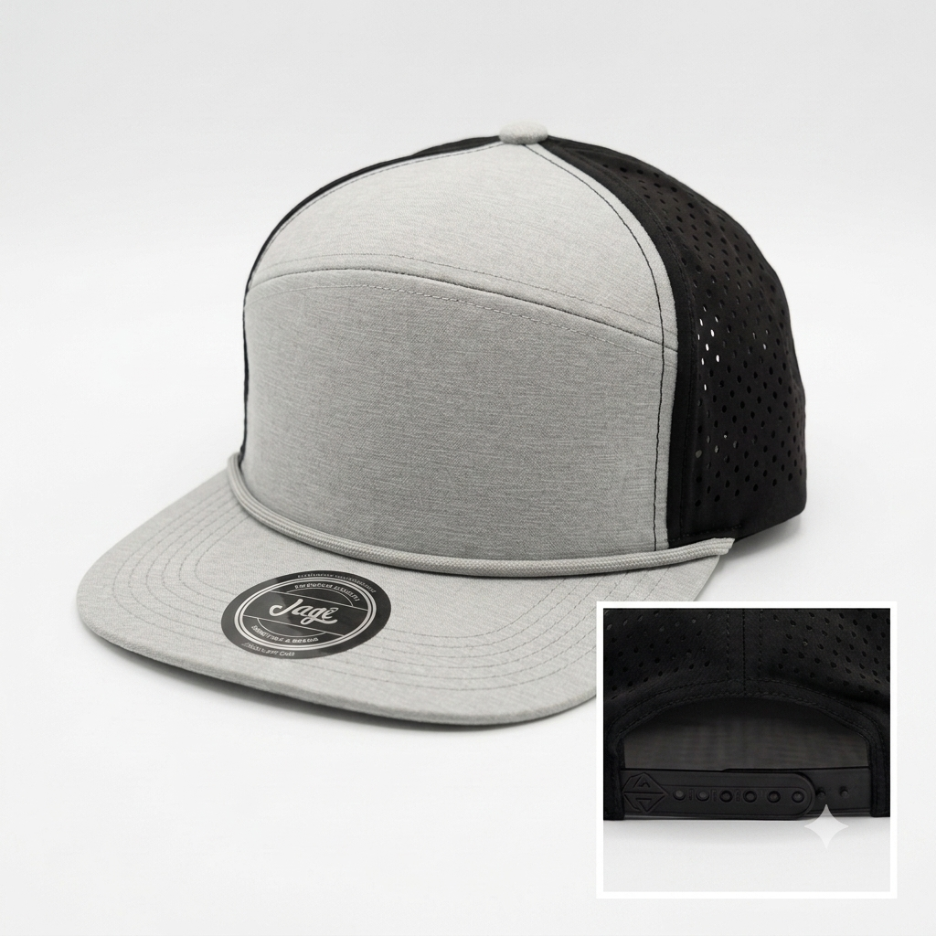 Gorra Plana Ajustable Transpirable - Gris  KCN54