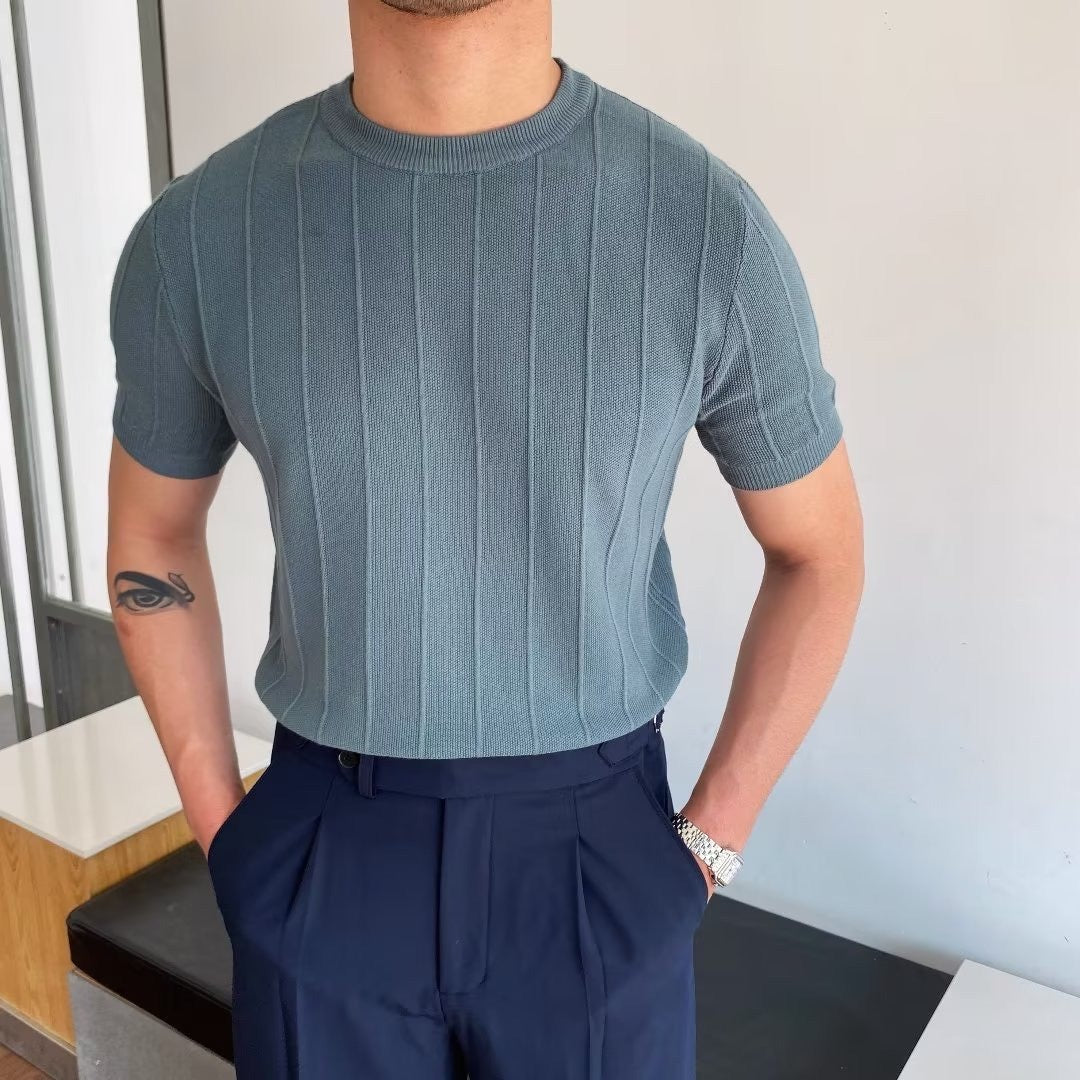 Camiseta Casual SLIM FIT BBL02 - Celeste