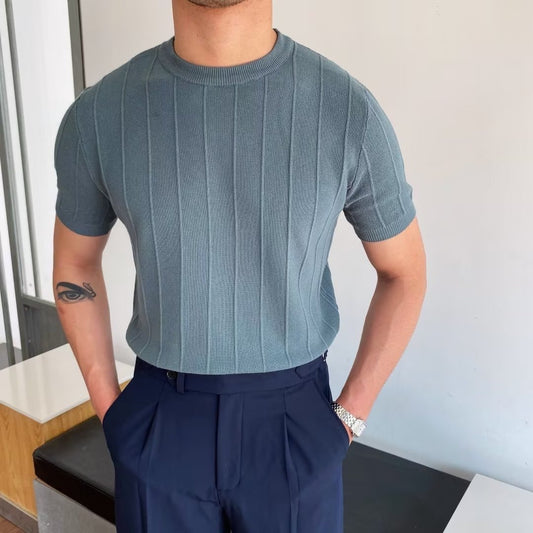 Camiseta Casual SLIM FIT BBL02 - Celeste