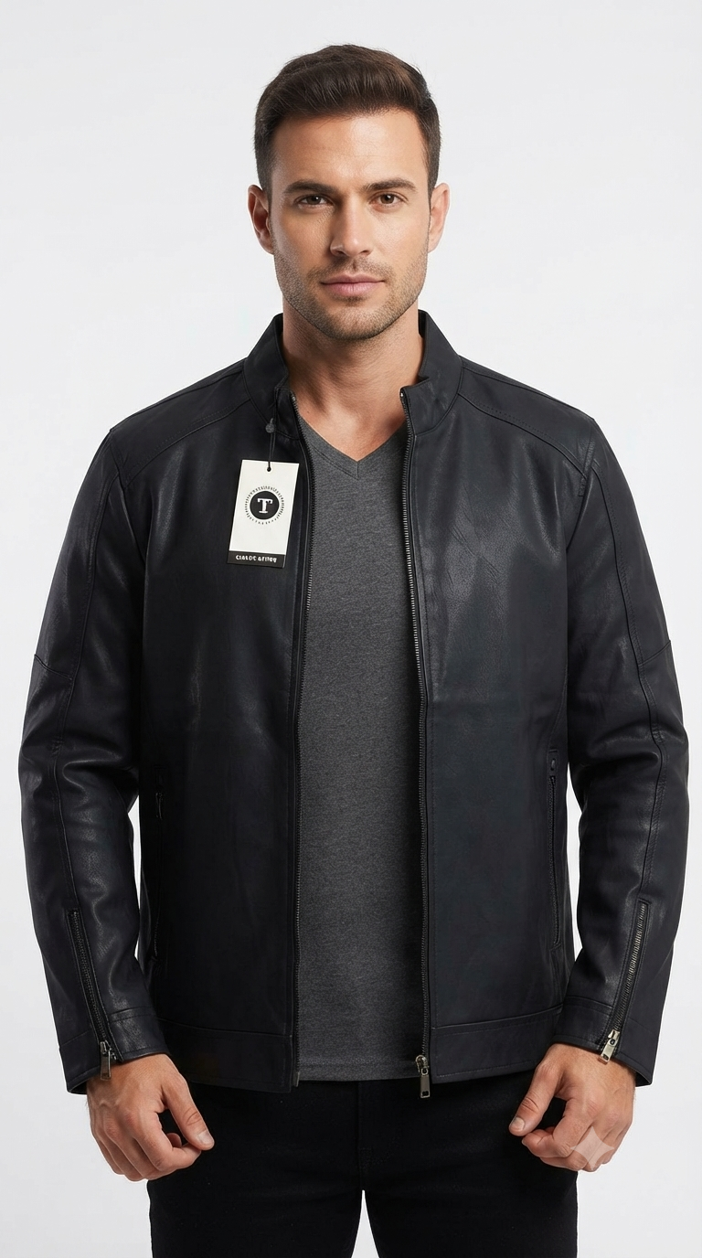 Jacket Impermeable Cuerina Touch & Go - Negra KCN46