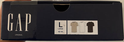 3 Pack Camiseta Clásica GAP-Beige, Blanco y Café US28