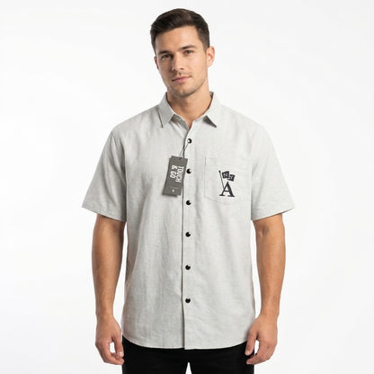 Camisa Estampada con Botones - KCN160 Gris Claro