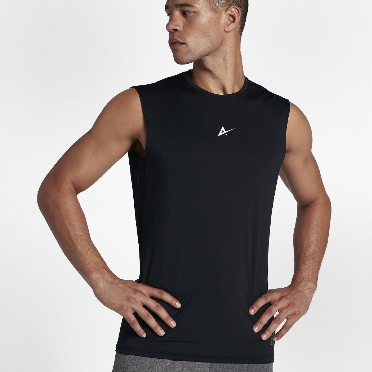 Camiseta Deportiva Sin Mangas-Negra AR03