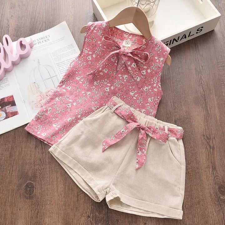 Conjunto para niña Floral  Rosa / RA43