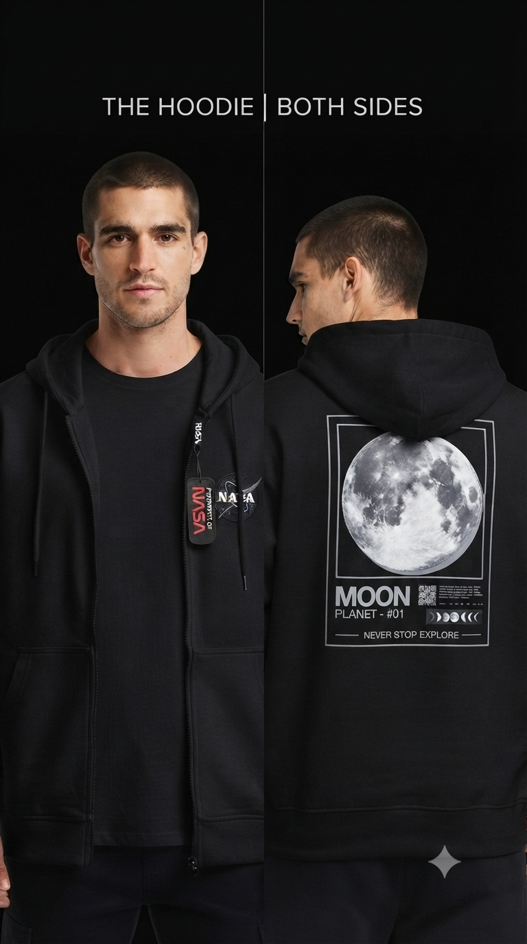 Hoodie Mission Space - NASA KCN41 Negro