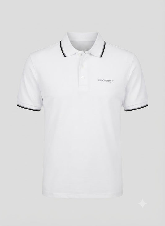 Camisa Tipo Polo Marca Discovery  Blanco NK06