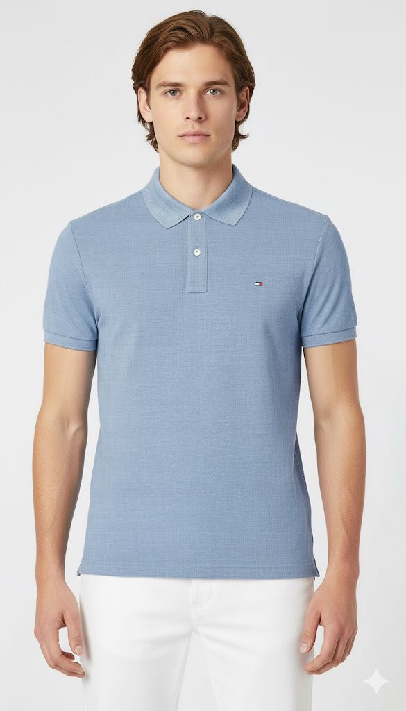 Camisa Tipo Polo Tommy Hilfiger-Azul Claro US68