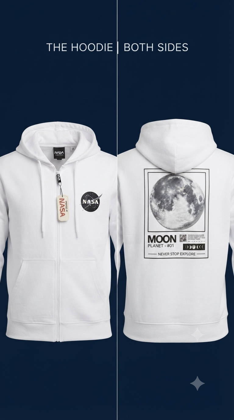 Hoodie Mission Space - NASA KCN41 Blanco