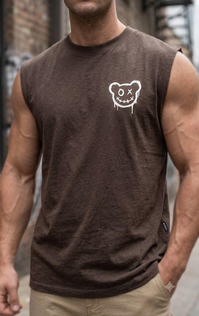 Camisa Casual sin mangas para Caballero /Cafe NK13