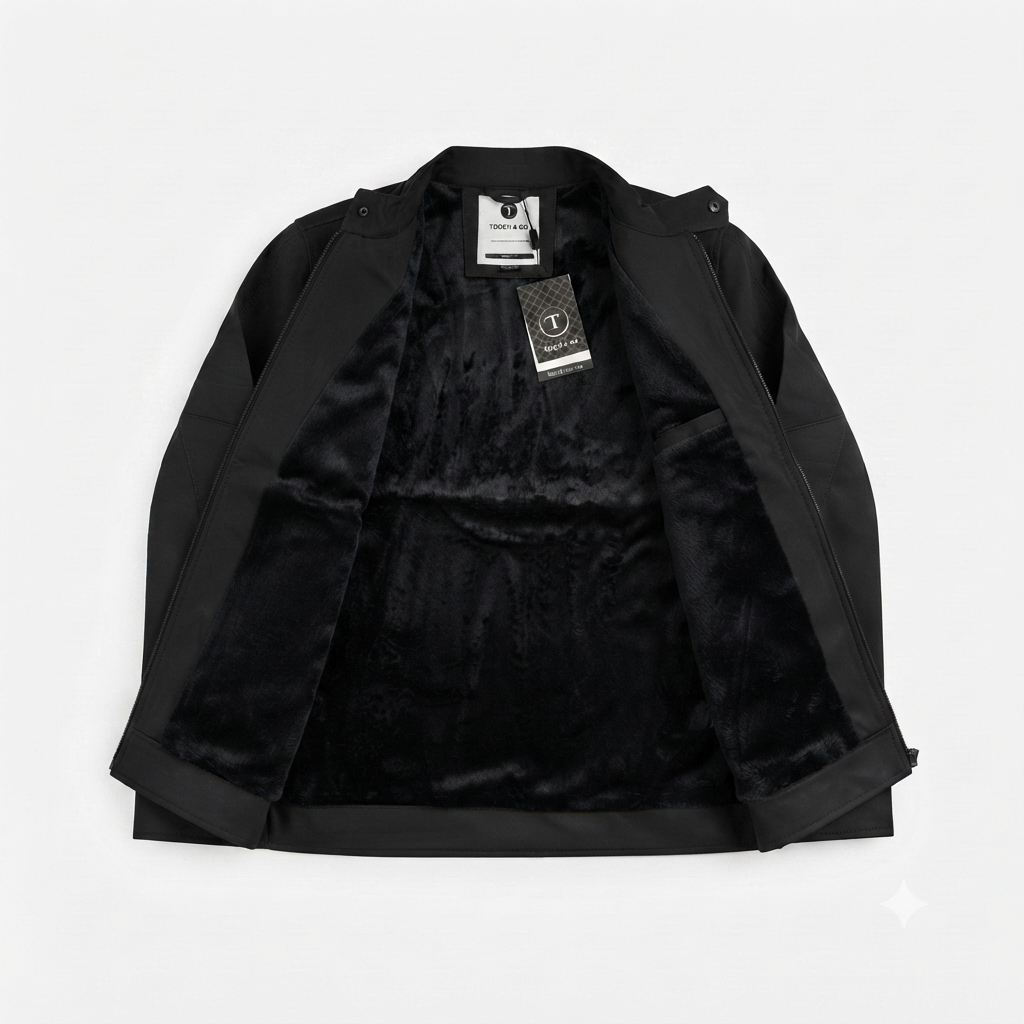 Jacket Impermeable Cuerina Touch & Go - Negra KCN46