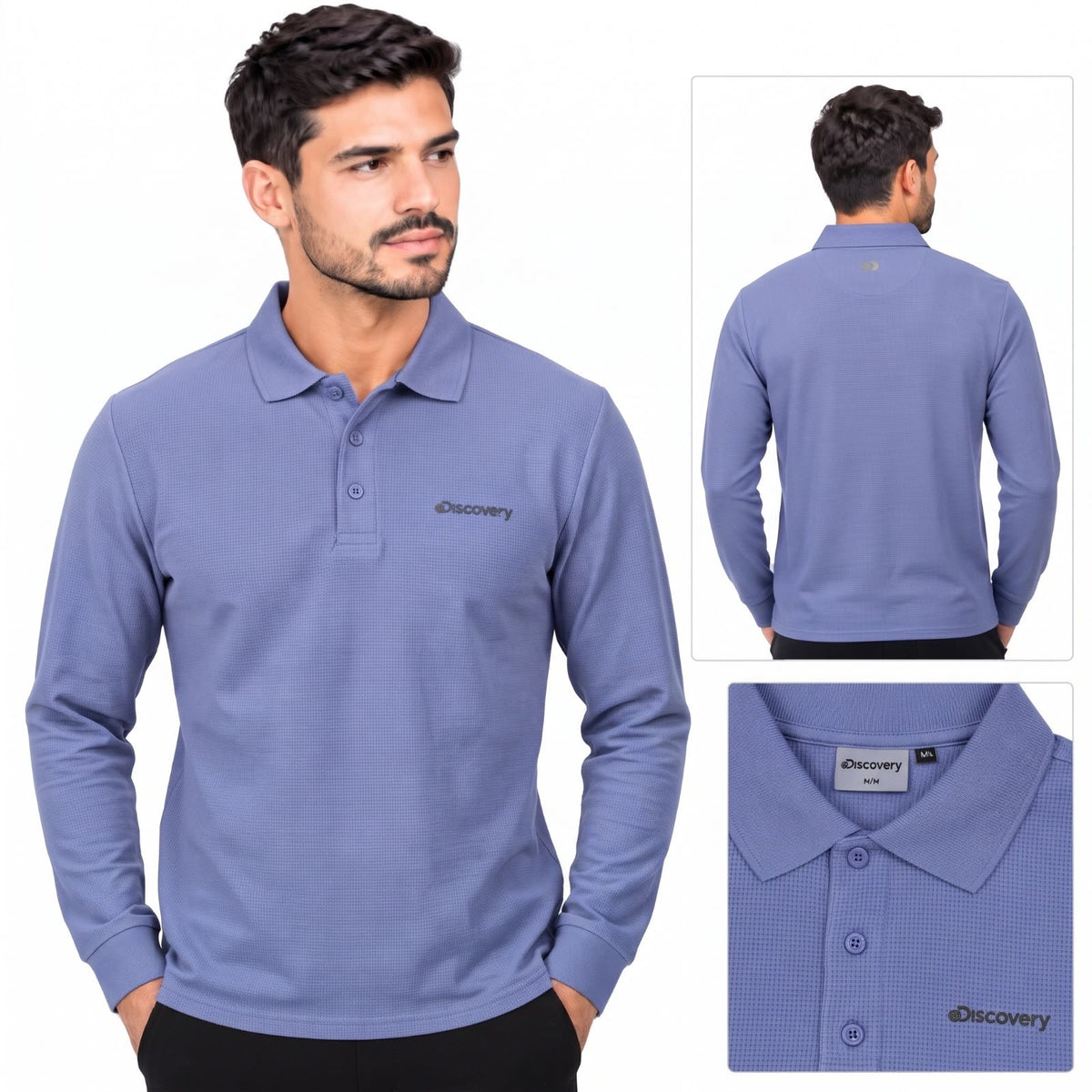 Camiseta Manga Larga para Caballero - KCN184 Azul