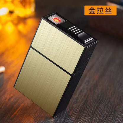 Caja para Cigarrillos y Encendedor/ Dorado IM30